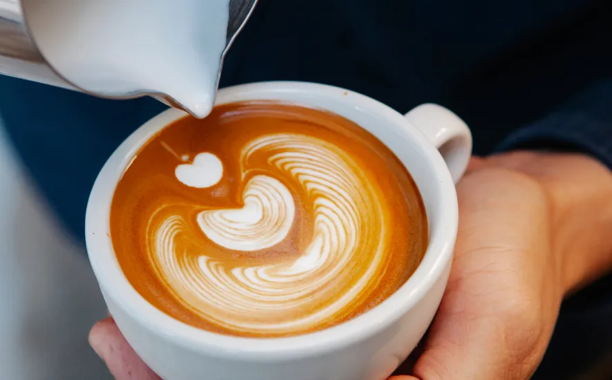 Koffie met latte art